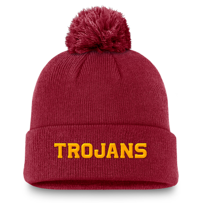  USC Trojans Nike Peak Cuffed Knit Hat With Pom - Cardinal