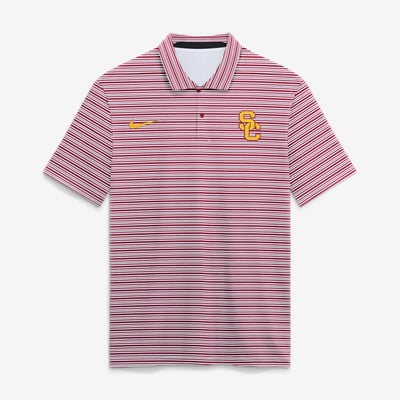  USC Trojans Nike Primetime Vapor Striped Dri-FIT Polo - Cardinal