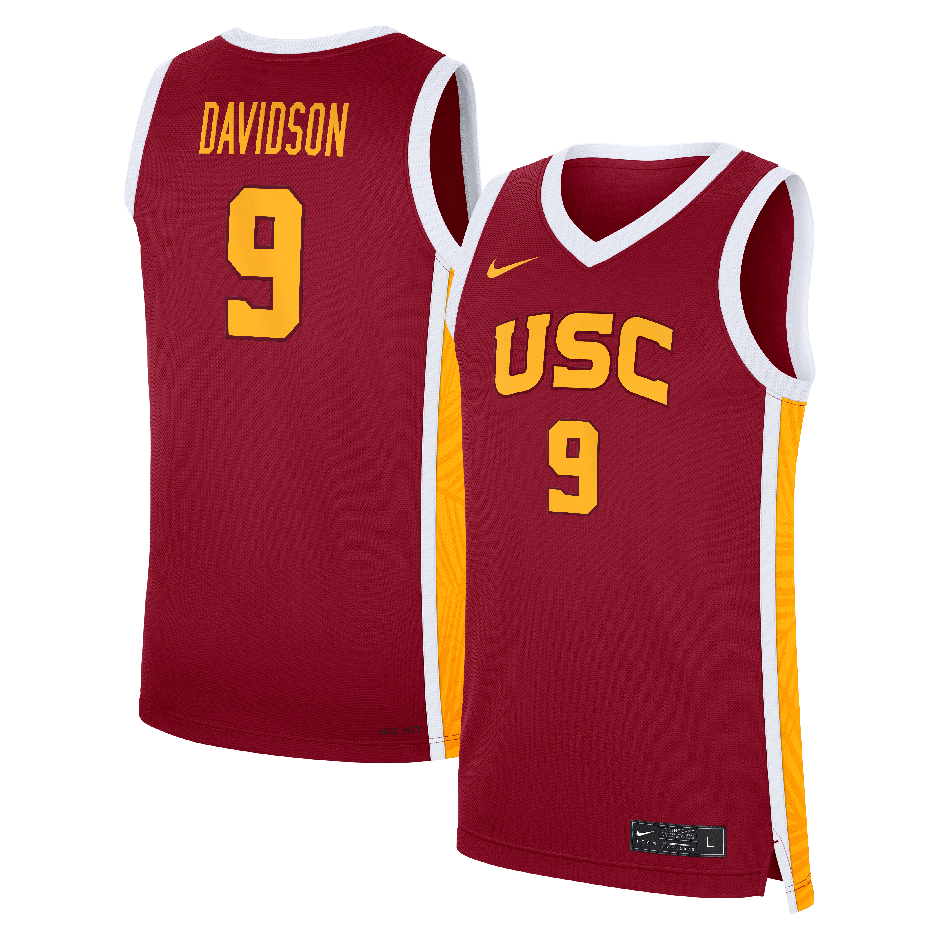 Jazzy Davidson USC Trojans Road Replica Basketball Jersey Cardinal