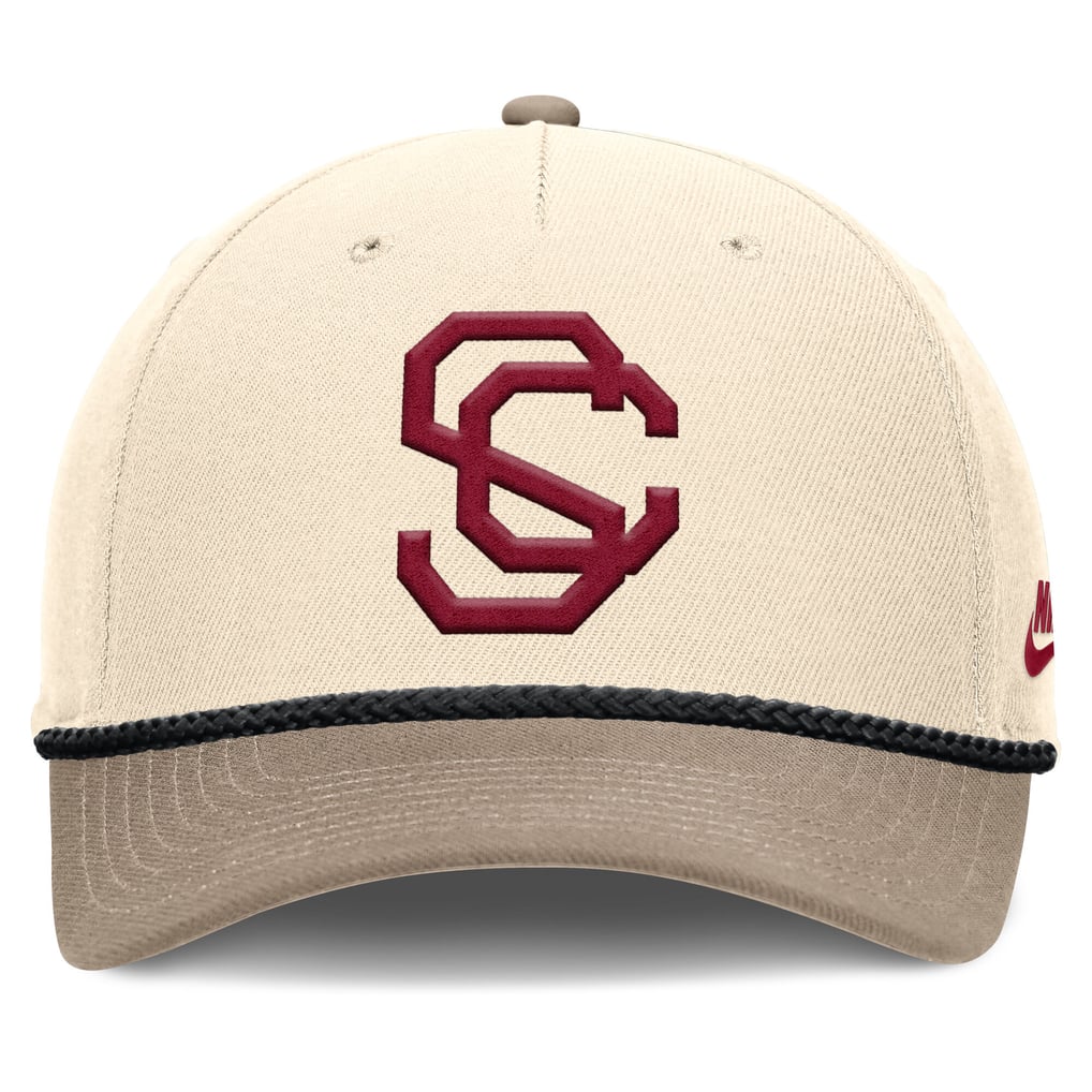 USC Trojans Nike Rise Legacy Throwback Logo Adjustable Hat - Natural