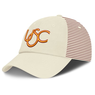 USC Trojans Nike Vault Logo Striped Club Adjustable Hat - White