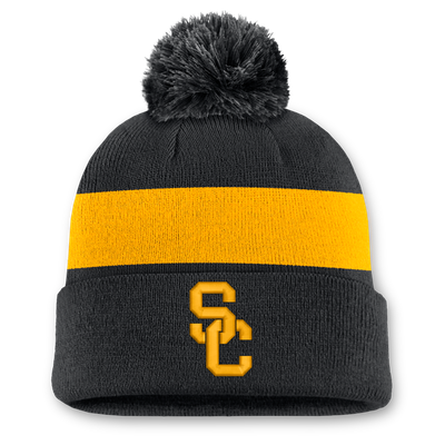 USC Trojans Nike Unisex Primetime Stripe Cuffed Knit Hat with Pom - Black