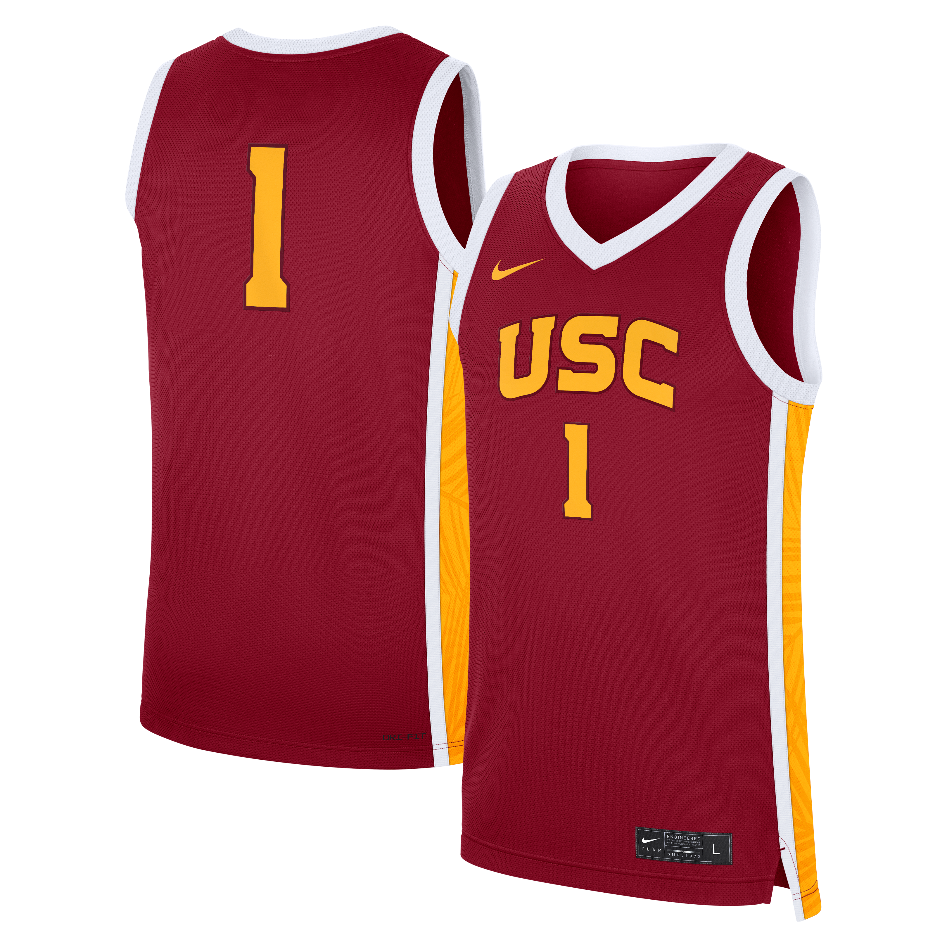 USC Trojans Unisex Road Replica Basketball Jersey Cardinal #1
