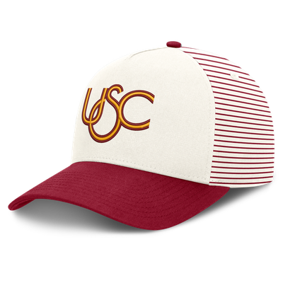  USC Trojans Nike Unisex Vault Striped A-Frame Rise Adjustable Hat - White/Cardinal