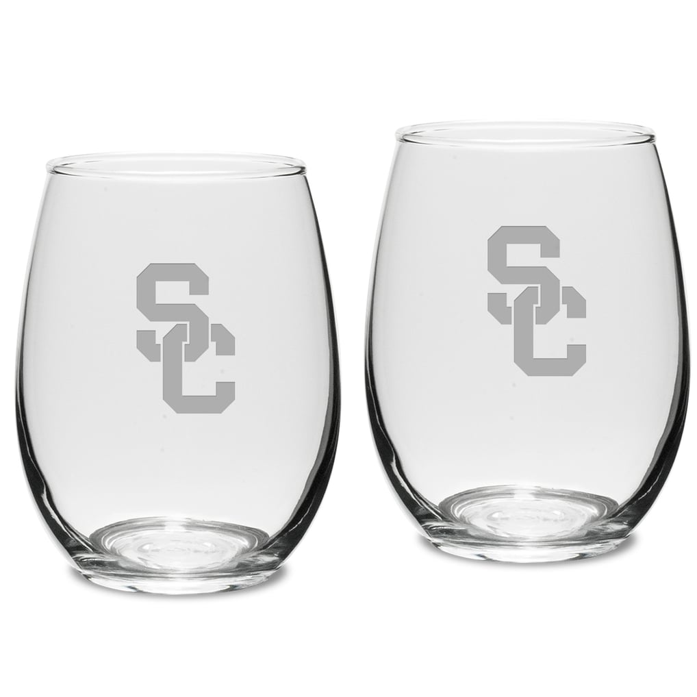 USC Trojans 2-Piece 15oz. Stemless Wine Glass Set