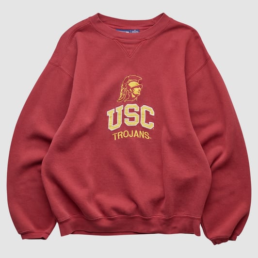 USC Trojans Varsity Athletic 2010s Pullover Sweatshirt - Red - M by Fanatics Real Vintage