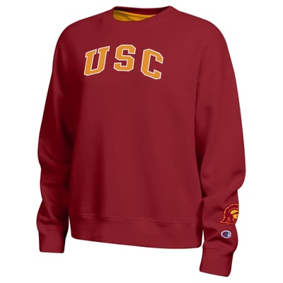  USC Trojans Champion Women's Fleece Crew Sweatshirt - Cardinal