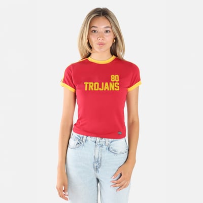  USC Trojans Hype and Vice Women's Cropped Goalie Baby T-Shirt - Cardinal