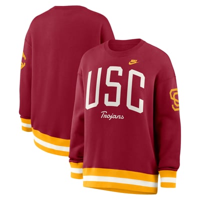  USC Trojans Nike Women's Oversized Legacy Arch Phoenix Sweatshirt - Cardinal