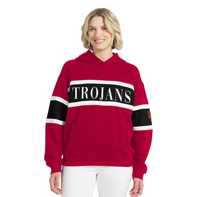  USC Trojans WEAR by Erin Andrews Women's Colorblock Hoodie - Cardinal