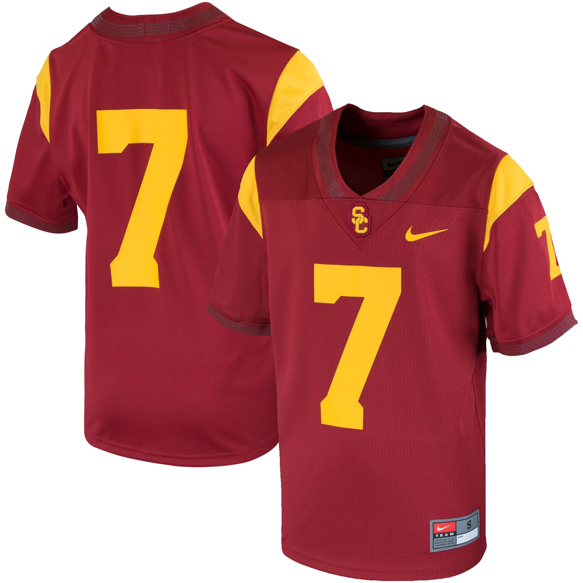7 USC Trojans Nike Youth Team Replica Football Jersey - Cardinal