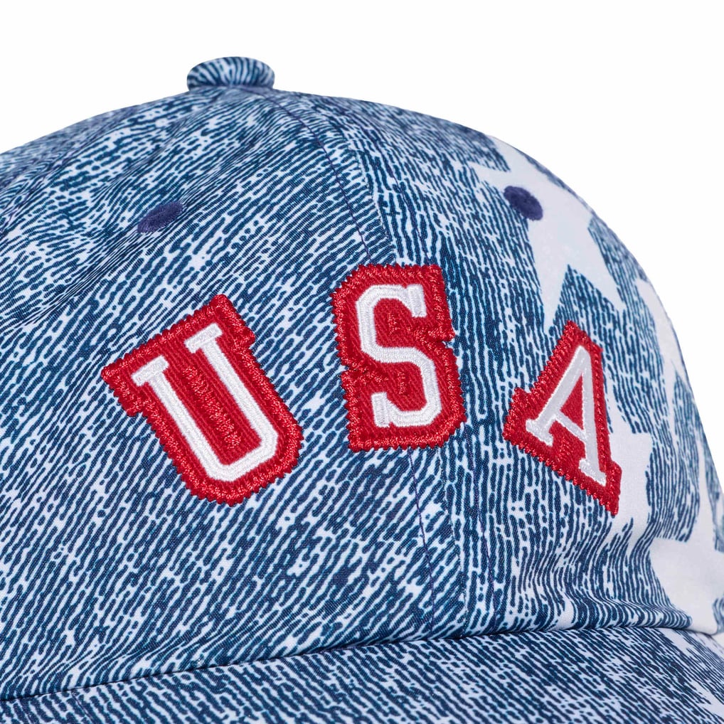 adidas Unisex USA 1994 Denim Graphic Adjustable Hat - Blue display picture 1