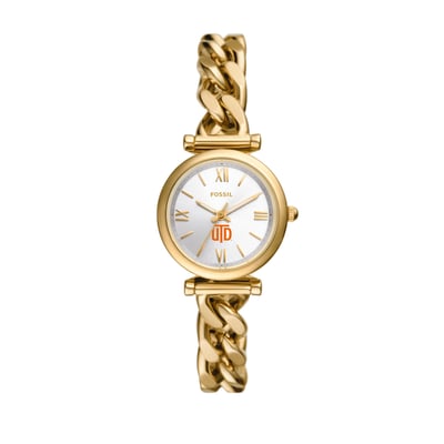 UT Dallas Fossil Women's Carlie Gold-Tone Stainless Steel Watch