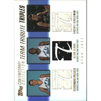 2003-04 Topps Contemporary Collection Team Tribute Triples #PCK Zoran Planinic/Keon Clark/Andrei Kirilenko