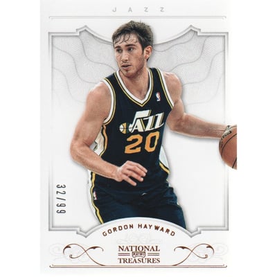 2012-13 Panini National Treasures #95 Gordon Hayward