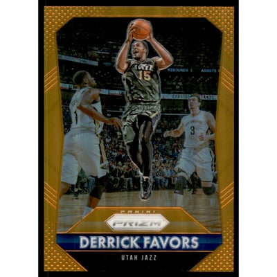 2015-16 Panini Prizm Prizms Orange #191 Derrick Favors