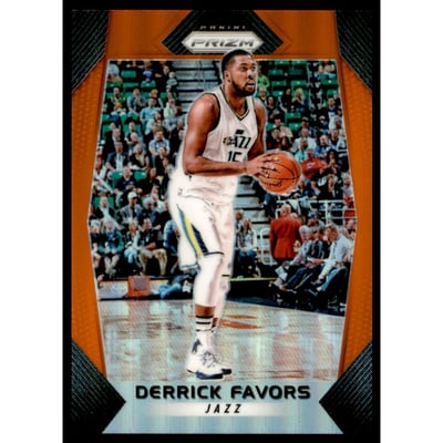 2017-18 Panini Prizm Prizms Orange #115 Derrick Favors