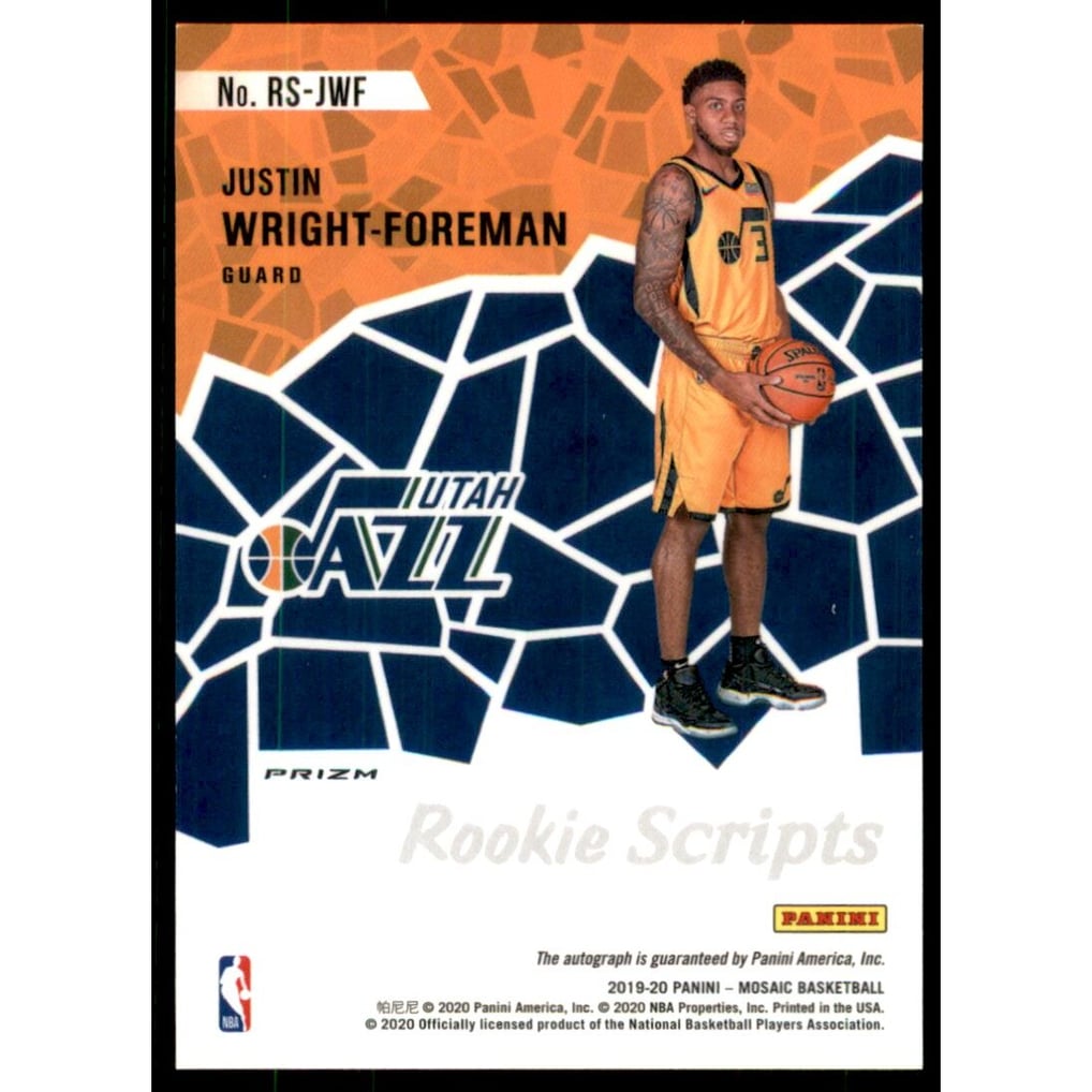 2019-20 Panini Mosaic Rookie Scripts #39 Justin Wright-Foreman