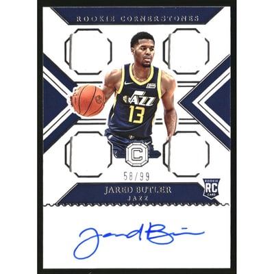 2021-22 Panini Chronicles Cornerstones Rookie Quad Relic Autographs #36 Jared Butler/99
