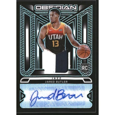 2021-22 Panini Obsidian Rookie Jersey Ink Electric Etch Blue #6 Jared Butler