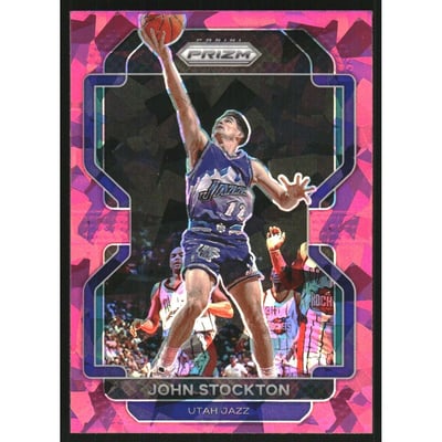 2021-22 Panini Prizm Prizms Pink Ice #267 John Stockton
