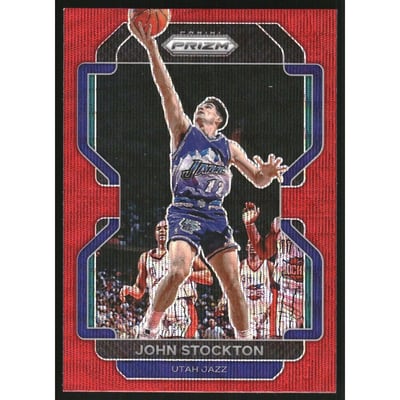 2021-22 Panini Prizm Prizms Ruby Wave #267 John Stockton