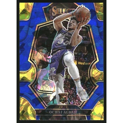 2022-23 Select Prizms Blue Cracked Ice #199 Ochai Agbaji