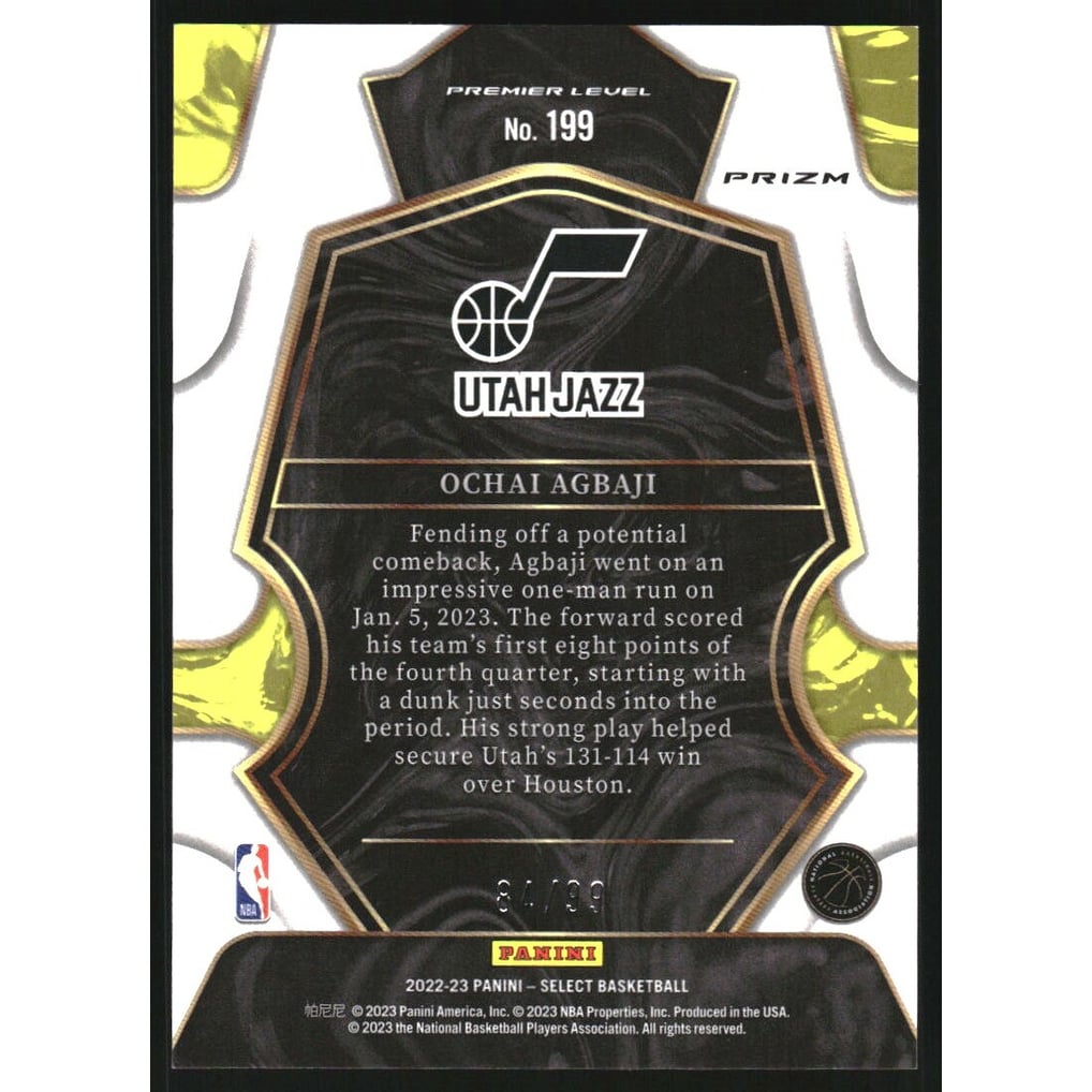 2022-23 Select Prizms Light Blue Disco #199 Ochai Agbaji