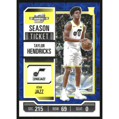 2023-24 Panini Contenders Optic International Blue #78 Taylor Hendricks