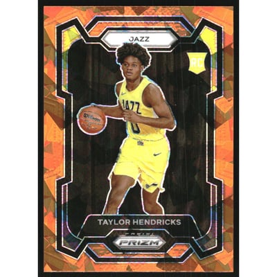 2023-24 Panini Prizm Prizms Orange Ice #161 Taylor Hendricks