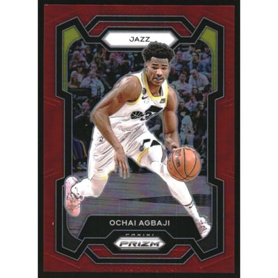 2023-24 Panini Prizm Prizms Red #92 Ochai Agbaji