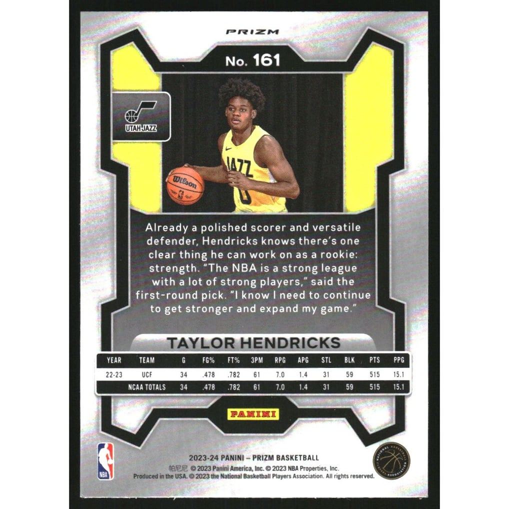 2023-24 Panini Prizm Prizms Ruby Wave #161 Taylor Hendricks