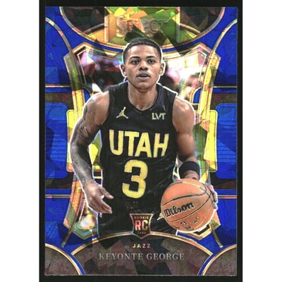 2023-24 Select Prizms Blue Cracked Ice #305 Keyonte George