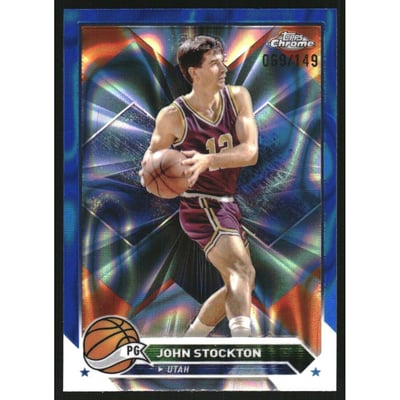 2023-24 Topps Chrome Blue Lava Refractors #149 John Stockton