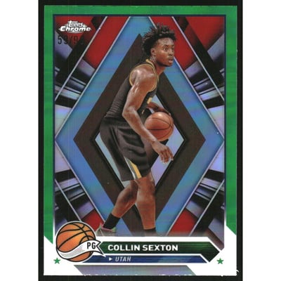 2023-24 Topps Chrome Green Refractors #90 Collin Sexton