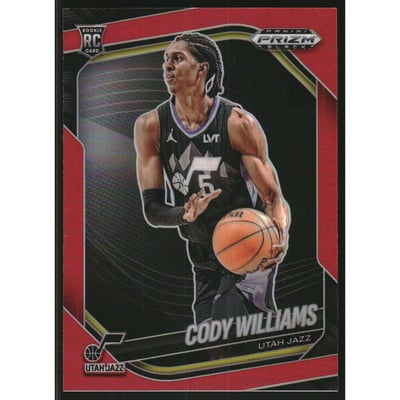 2024-25 Panini Prizm Black Prizms Red #172 Cody Williams