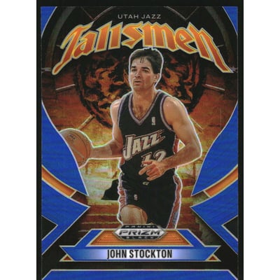 2024-25 Panini Prizm Black Talismen Prizms Blue #18 John Stockton