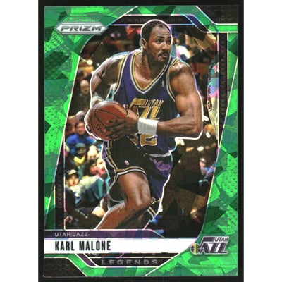 2024-25 Panini Prizm Prizms Green Ice #289 Karl Malone