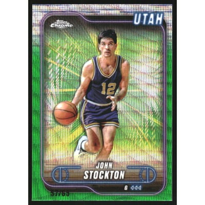 2024-25 Topps Chrome Green Wave Refractors #46 John Stockton