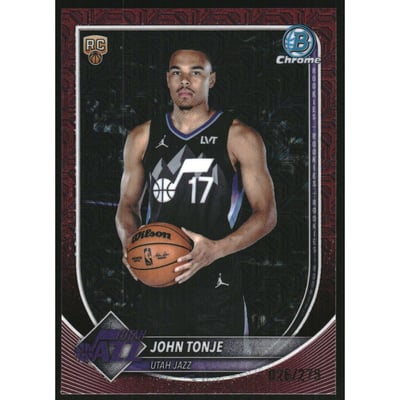 2025-26 Bowman Chrome Burgundy Mojo Refractors #BCV49 John Tonje