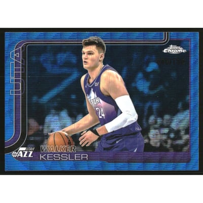2025-26 Topps Chrome Blue Wave Refractors #205 Walker Kessler