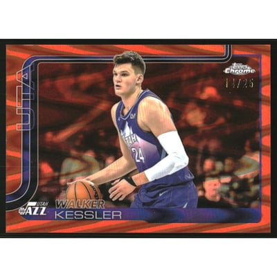 2025-26 Topps Chrome RayWave Orange Refractors #205 Walker Kessler