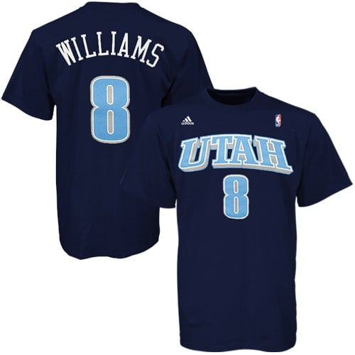 adidas Utah Jazz #8 Deron Williams Navy Net Player T-shirt