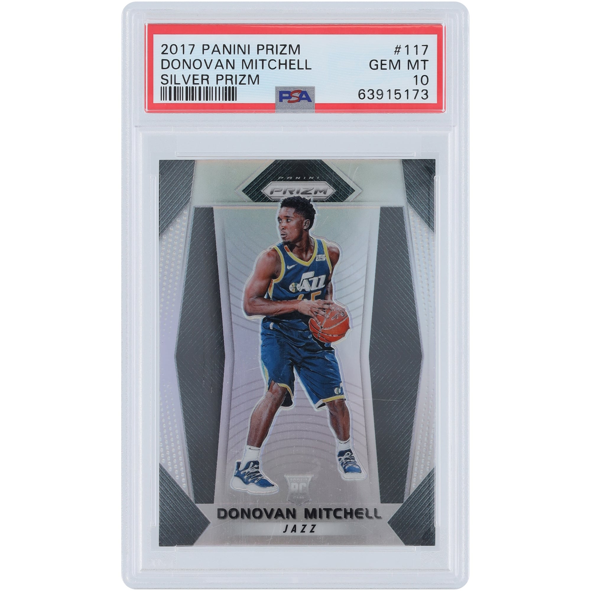 Donovan Mitchell Utah Jazz Autographed 2017-18 Panini Prizm Silver 