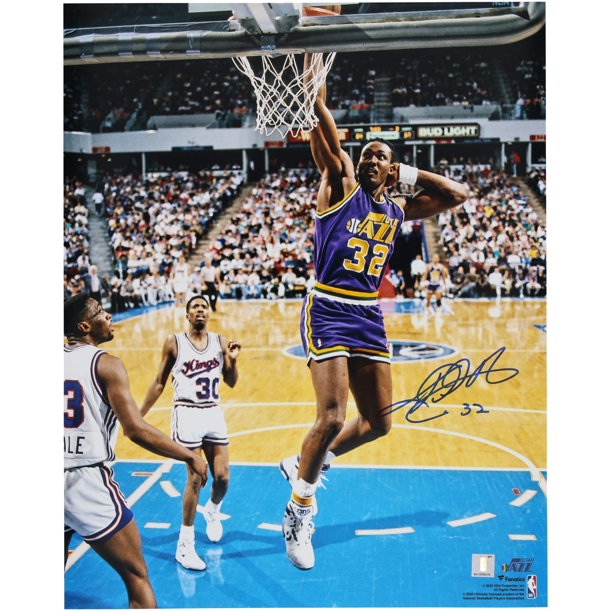 Karl Malone Utah Jazz Autographed Fanatics Authentic 16