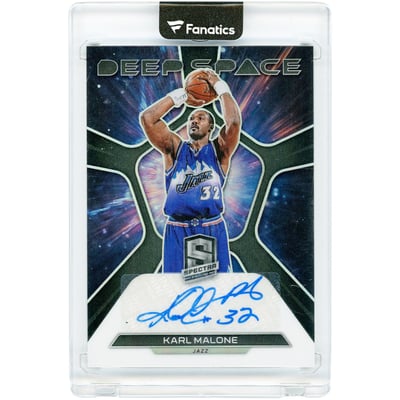 Karl Malone Utah Jazz Autographed 2022-23 Panini Spectra Deep Space #DS-KMU #15/40 Card