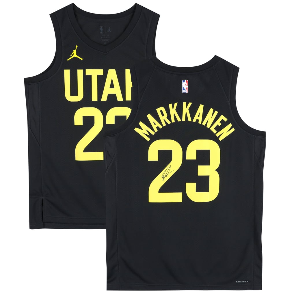 Lauri Markkanen Utah Jazz Autographed Fanatics Authentic Nike Black ...
