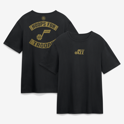 Utah Jazz Hoops For Troops T-Shirt - Black