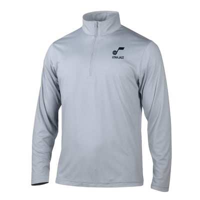 Utah Jazz Columbia Fairway Break Quarter-Zip Pullover - Gray