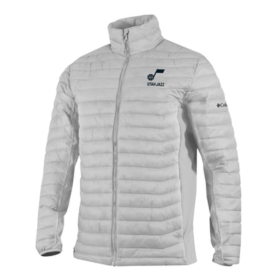 Utah Jazz Columbia Powder Pass Hybrid Full-Zip Jacket - Gray